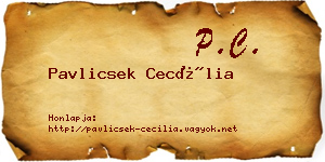 Pavlicsek Cecília névjegykártya