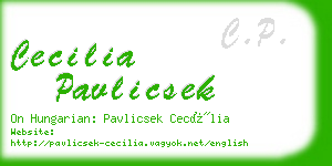 cecilia pavlicsek business card